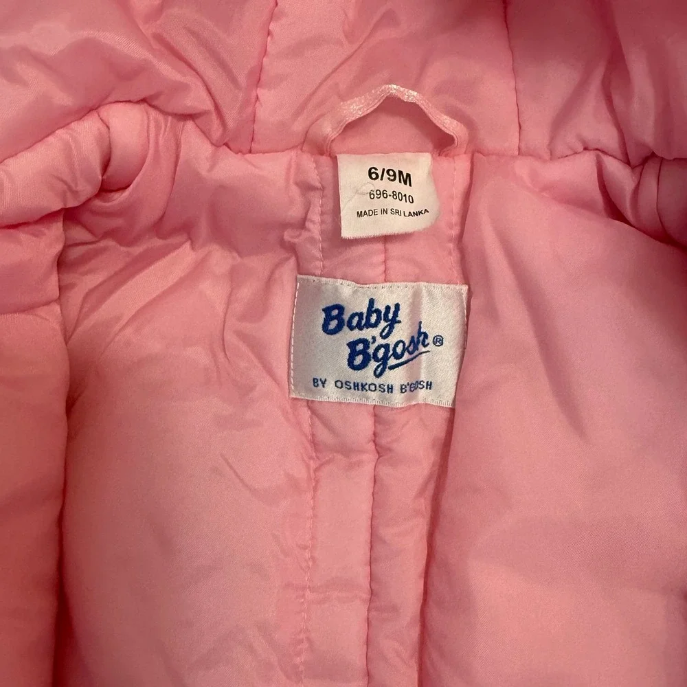 OshKosh B'Gosh baby girls pink shimmer bunting snowsuit 6/9‎ months